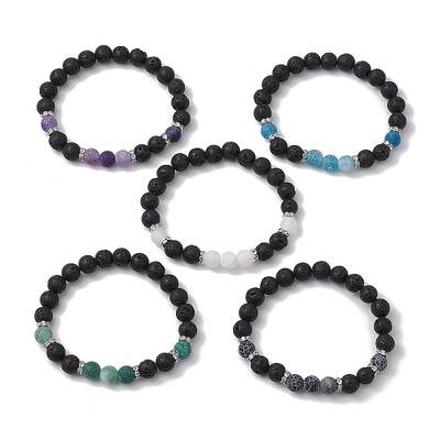 Natural Weathered Agate Stretch Bracelets