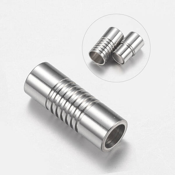 Tarnish Resistant 304 Stainless Steel Magnetic Clasps with Glue-in Ends
