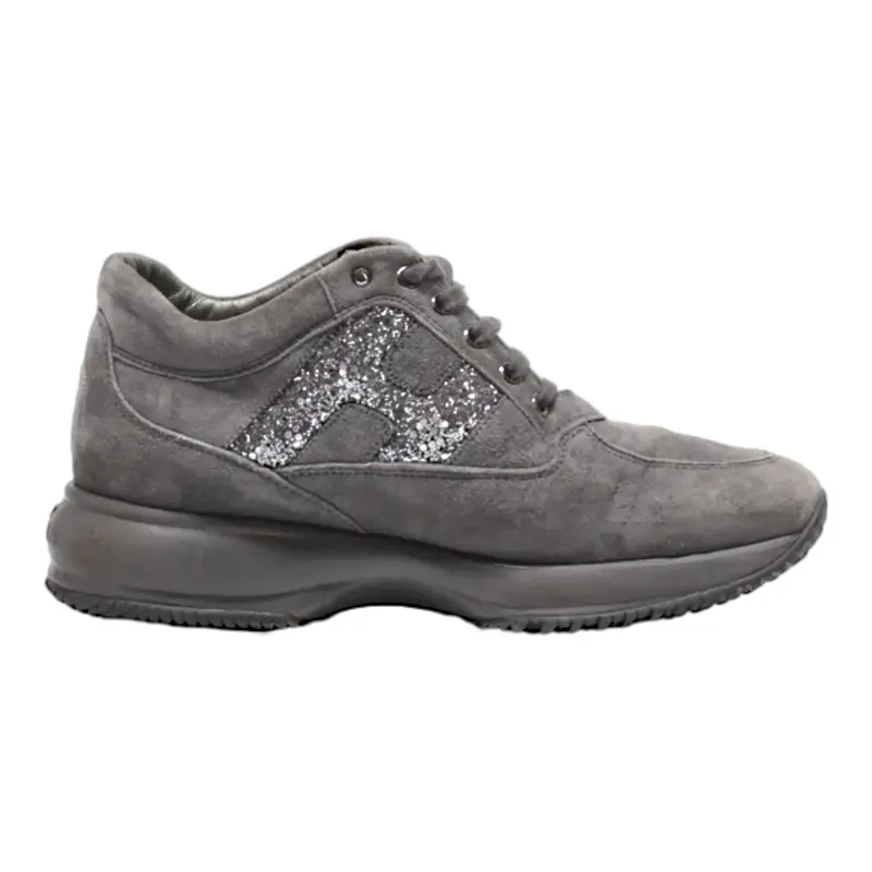 HOGAN Sneaker Trainers Grey Leather Womens UK 4.5