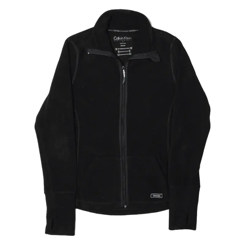 CALVIN KLEIN Fleece Jacket Black Womens S