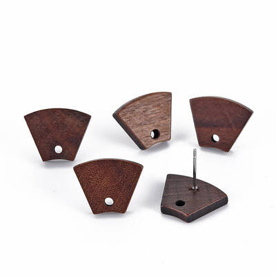 Walnut Wood Stud Earring Findings