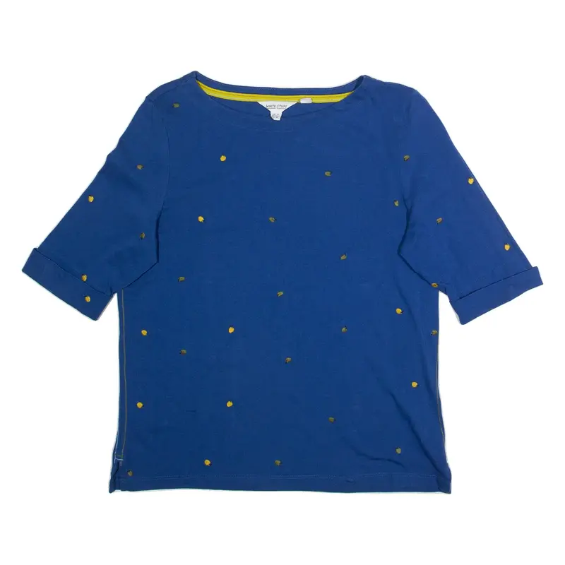 WHITE STUFF Womens T-Shirt Blue 3/4 Sleeve M