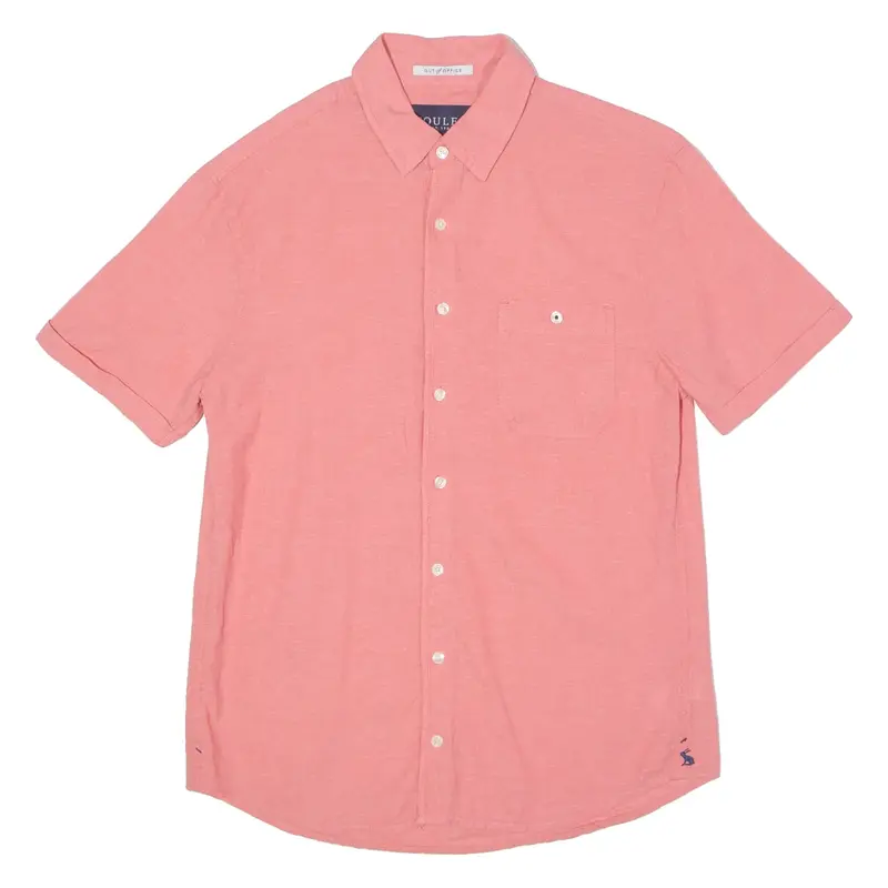 JOULES Out Of Office Mens Plain Shirt Red Linen S