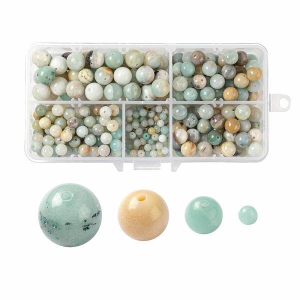 340Pcs 4 Sizes Natural Flower Amazonite Beads