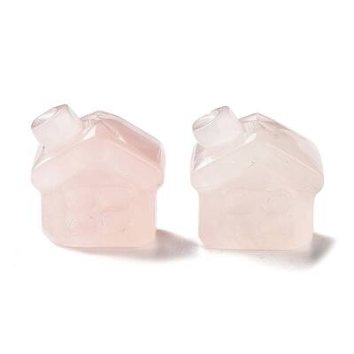 Natural Rose Quartz Carved Healing House Figurines