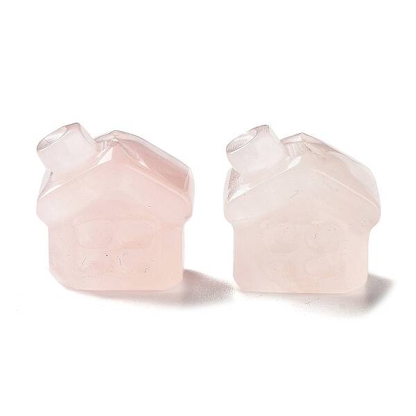 Natural Rose Quartz Carved Healing House Figurines