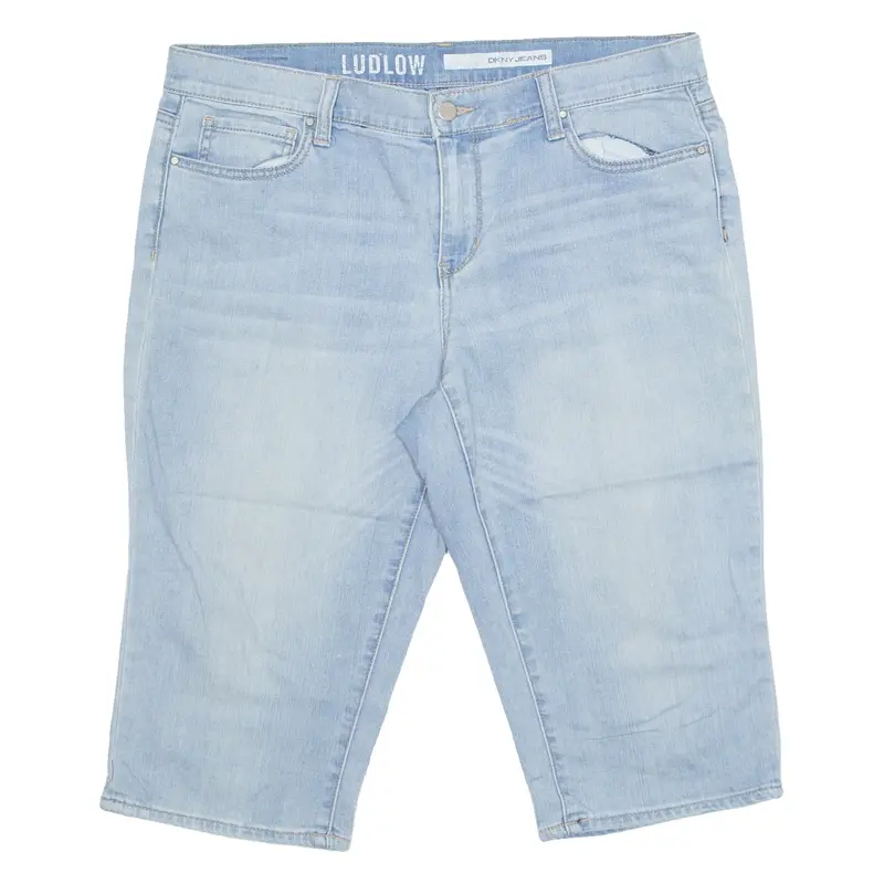 DKNY Womens Denim Shorts Blue UK 12 W36