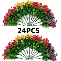 (12/24pcs/set)Artificial Flower ,UV ResistantColorful FakeFlower, Decorative Bouquet forHome Decor Garden PartyWedding Decor,...