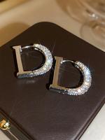 Rhinestone Decorated Hoop Earrings for Women, Fashionable Earrings for Women, Trendy All-match & Exquisite Jewelry for Birthd...