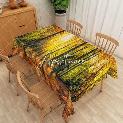 Aperturee Abstract Horizontal Line Pattern Tone Tablecloth, 52 x 70 inch, 30.82 USD, rectangle tablecloths, ZWH01905-A