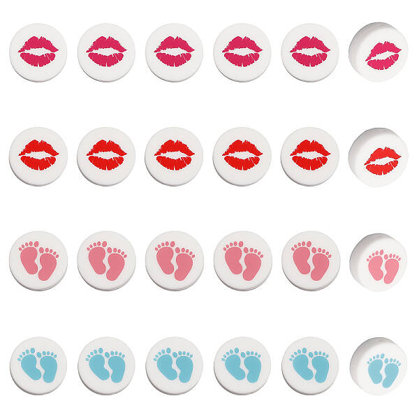 16Pcs 4 Style Food Grade Eco-Friendly Silicone Beads