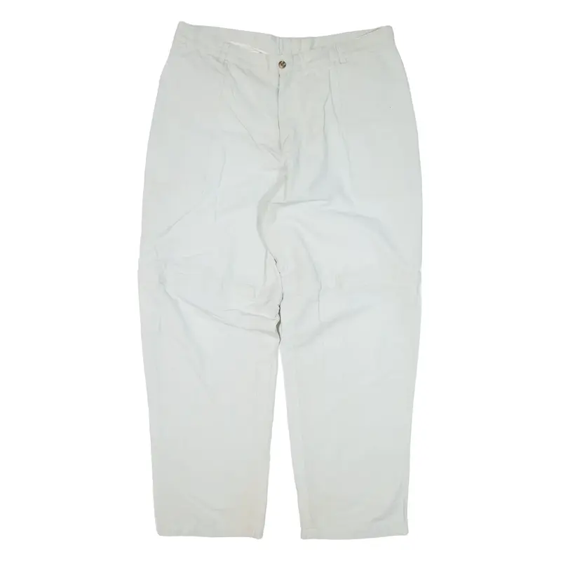 Zip-off Trousers Grey Loose Straight Mens W35 L31