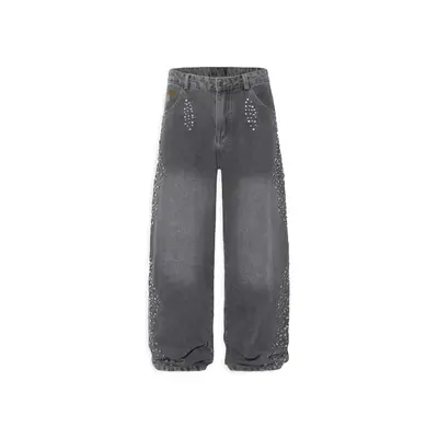 Aelfric Eden Rhinestone Application Loose Jeans Casual Soft Denim Baaggy Jeans Wide Leg Streetwear Trendy Bottoms Super Baagg...