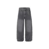 Aelfric Eden Rhinestone Application Loose Jeans Casual Soft Denim Pants Wide Leg Streetwear Trendy Bottoms Super Baggy Jeans