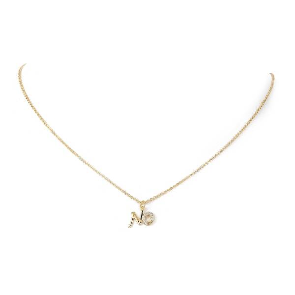Clear Cubic Zirconia Word No Pendant Necklace