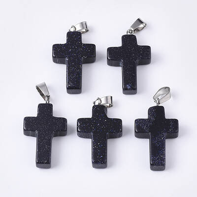 Synthetic Blue Goldstone Pendants