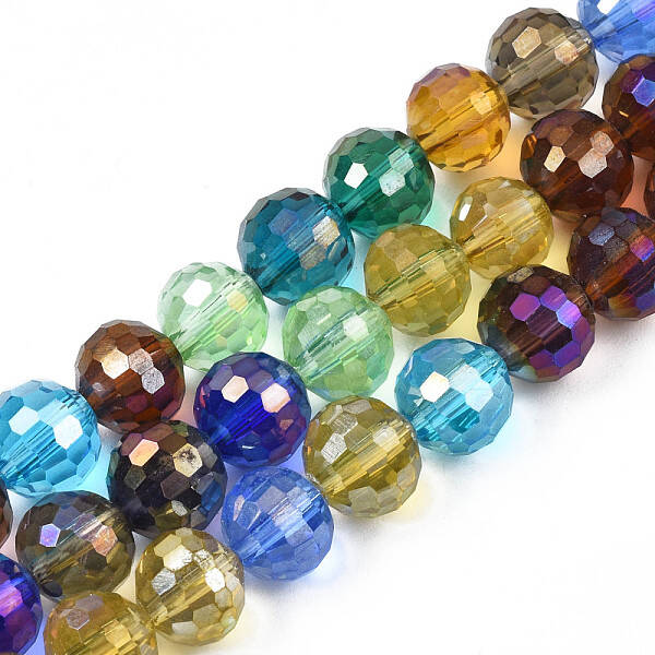 Electroplate Transparent Glass Beads Strands