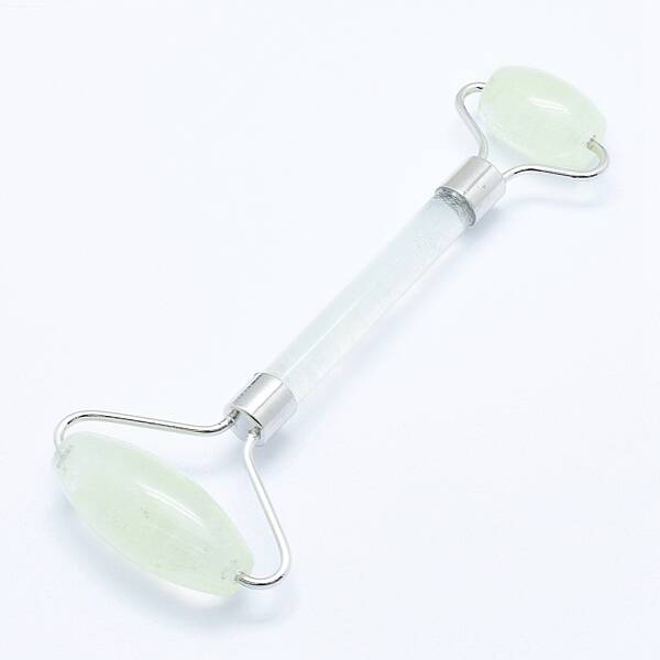 Green Watermelon Stone Glass Brass Face Massager