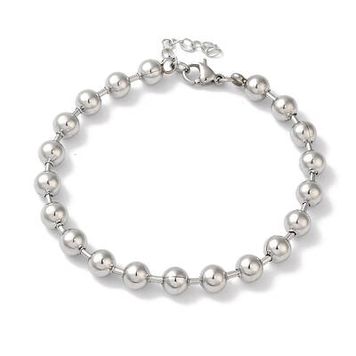 Non-Tarnish 304 Stainless Steel Beads Ball Chain Bracelets for Women