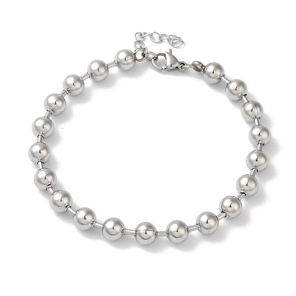 Non-Tarnish 304 Stainless Steel Beads Ball Chain Bracelets for Women