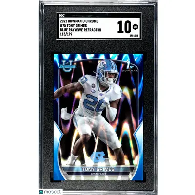 Tony Grimes SGC 2022 Bowman University Chrome #75 Blue Raywave Refractor 115/199