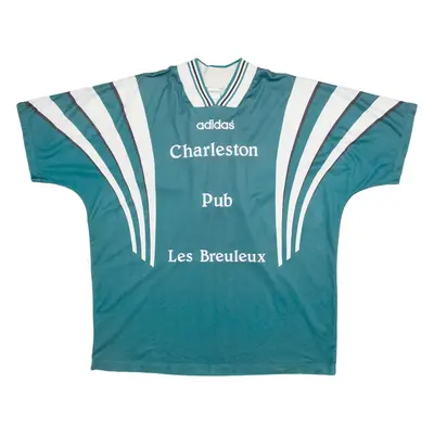 ADIDAS Charleston Pub Mens T-Shirt Green V-Neck L