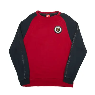 NIKE Football Club Sweatshirt Red Crew Neck Mens S
