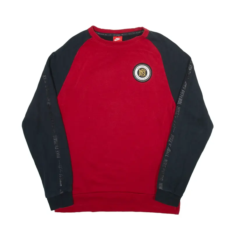 NIKE Football Club Sweatshirt Red Crew Neck Mens S