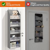 Over the Door Organizer Storage - 5- Tier Hanging Organizer with 5 Large Pockets, Anti-Tilt Design, 44 lb Capacity for Bedroo...