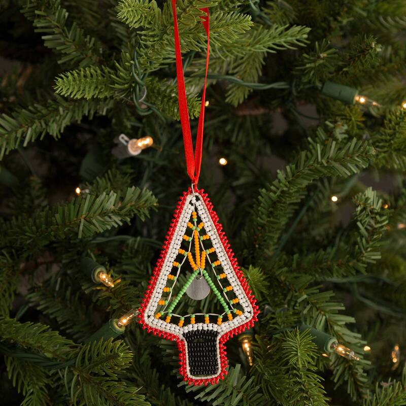 Modern Kenyan Tree Ornament - Orange