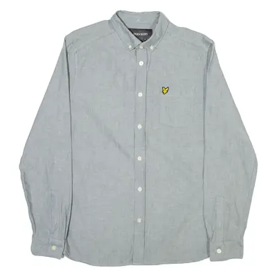 LYLE & SCOTT Mens Plain Shirt Grey Long Sleeve M