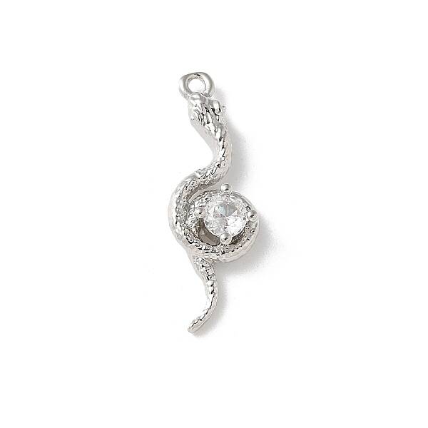 Brass Micro Pave Clear Cubic Zirconia Pendants