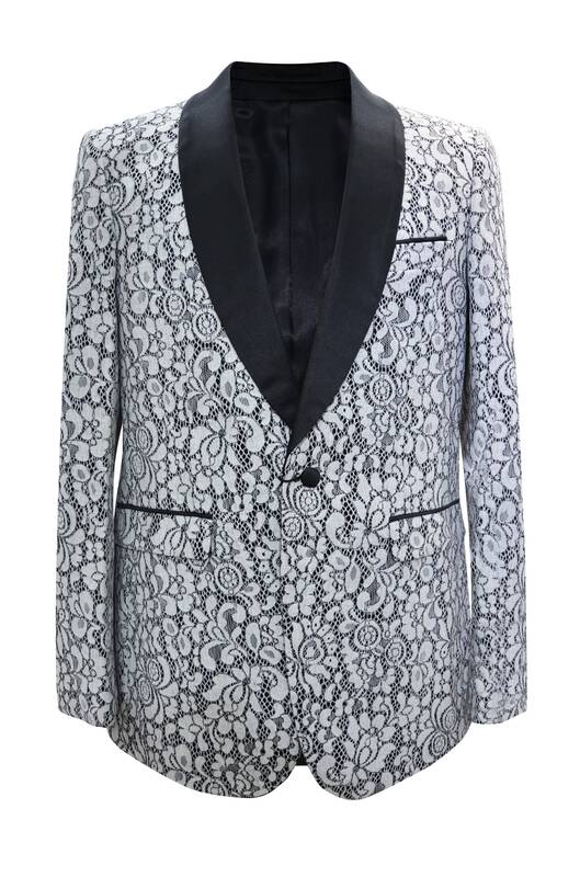 Paisley-502 White - Mens Wholesale Blazers