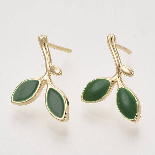Brass Enamel Stud Earring Findings