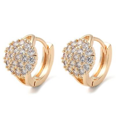 Rack Plating Brass Micro Pave Clear Cubic Zirconia Hoop Earrings for Women