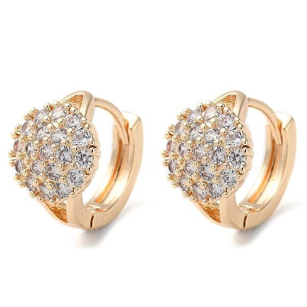 Rack Plating Brass Micro Pave Clear Cubic Zirconia Hoop Earrings for Women
