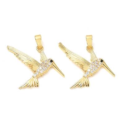 Brass Micro Pave Clear Cubic Zirconia Pendants