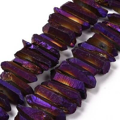 Natural Quartz Crystal Points Beads Strands
