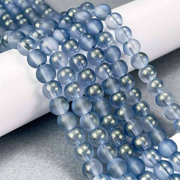 Frosted Transparent Glass Bead Strands