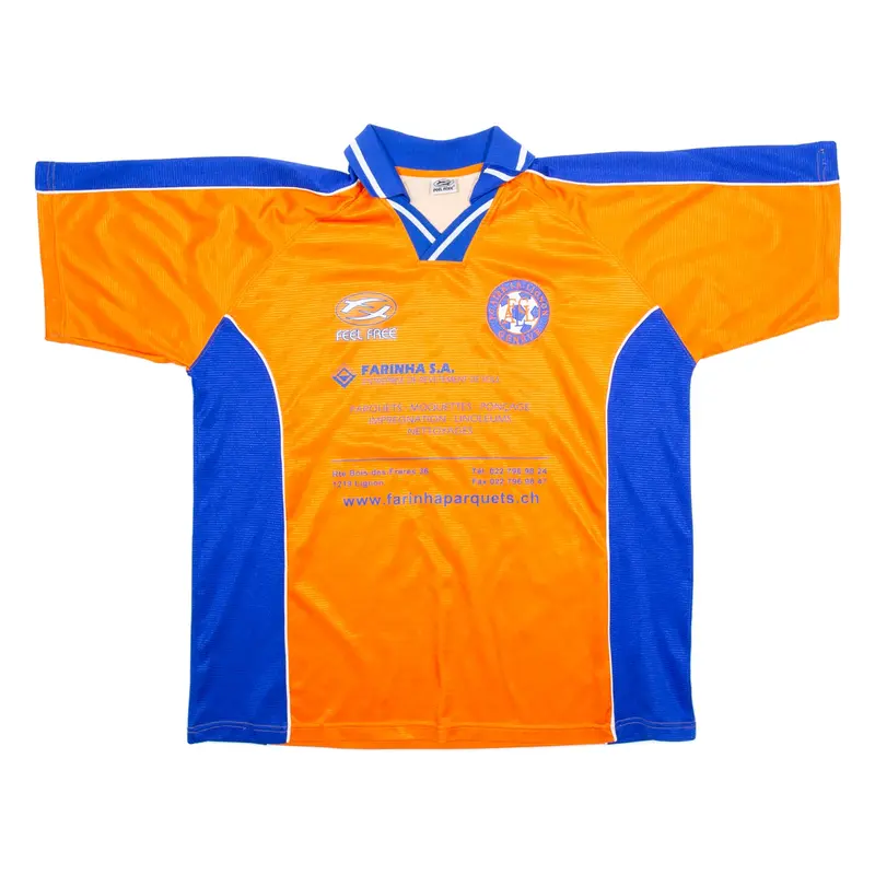 FEELFREE FC-Aire-le-lignon Geneve Mens Football Shirt Jersey Orange V-Neck XL
