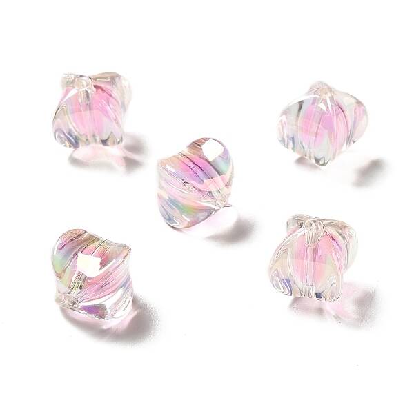 Two Tone UV Plating Rainbow Iridescent Acrylic Beads