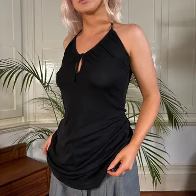 Phard Halterneck Top - Small Black Acetate
