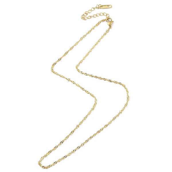 Ion Plating(IP) 304 Stainless Steel Singapore Chain Necklace for Men Women