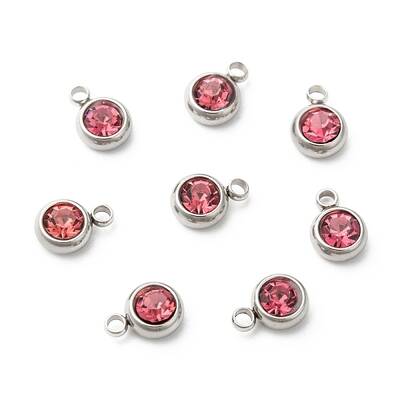 201 Stainless Steel Rhinestone Charms