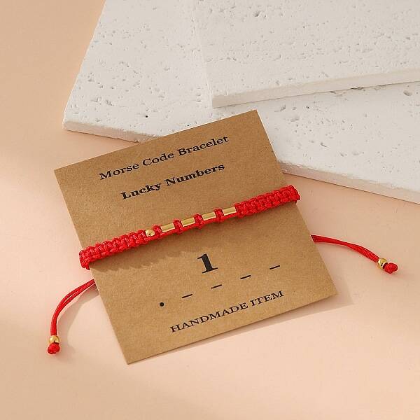 Morse Code Style Stainless Steel Braided String Bracelets for Woman Men