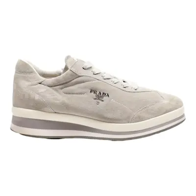 PRADA Sneaker Trainers Grey Leather Womens UK 4.5