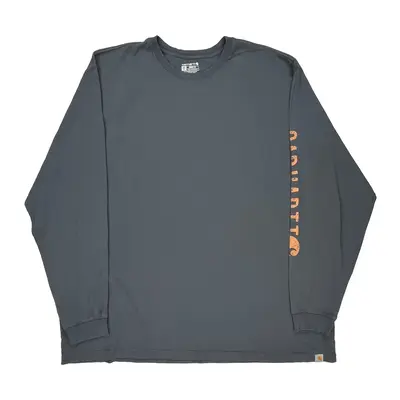 Carhartt Long Sleeve T-Shirt - 3XL Navy Cotton