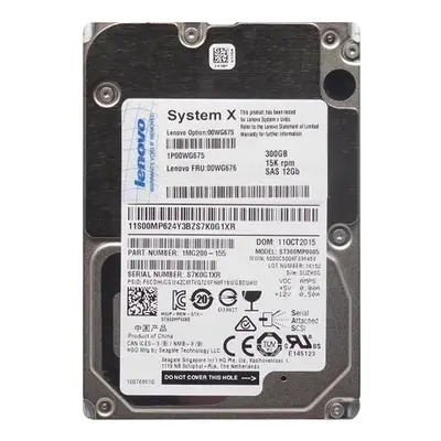 00WG675 Lenovo 300GB 15000RPM SAS 12Gb/s Hot Swap 3.5-inch Hard Drive