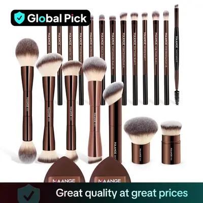 MAANGE Makeup Brush Set with Storage Bag, 23pcs/set Makeup Brush & Air Cushion Puff Set, Professional Makeup Tools for Women ...