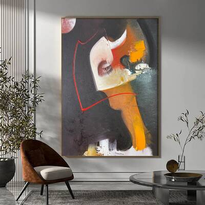 Abstract Man Wall Hanging Artwork Colorful Acrylic Wall Art Original Minimalist Decor for Bedroom | HELMET